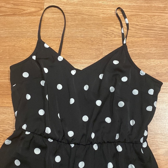 Black and White polka dot spaghetti strap dress - Picture 2 of 4